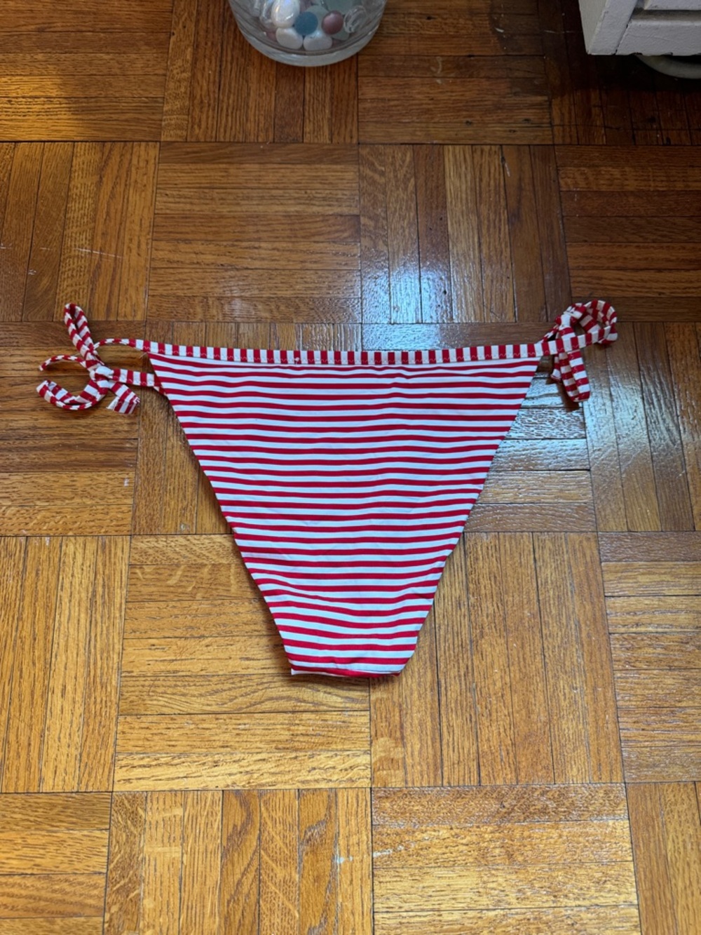 Calzedonia Red & White Stripe Tie-Side Bikini Bottom - Picture 3 of 3